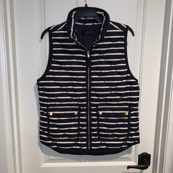 J.Crew Excursion Quilted Vest in Navy Stripe - Picture 2 of 6